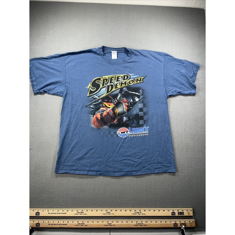 VTG NASCAR Double Sided Shirt Charlotte Speed Demon Mens 2XL XXL Racing Dale Y2K - Picture 7 of 11
